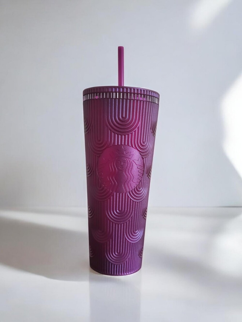 NEW Starbucks Spring 2024 Plum Purple Pearl Shell Matte Venti Cold Cup 24oz